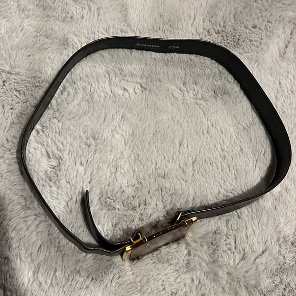Vintage Christian Dior Agate Leather Belt - Picture 9 of 9
